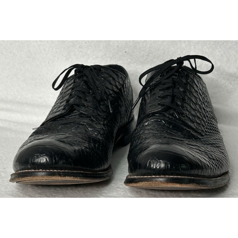 Stacy Adams Madison Anaconda Plain Toe Oxford Mens Size 12 D Black Formal Attire - Picture 13 of 14